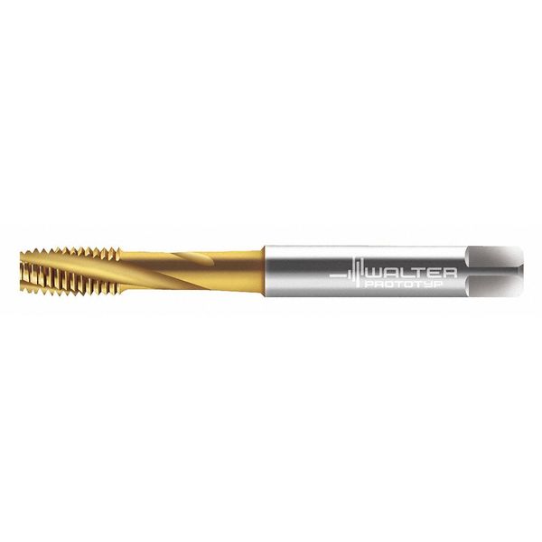 Spiral Flute Tap, M8-1.25, Plug, Metric Coarse, 3 Flutes, TiN