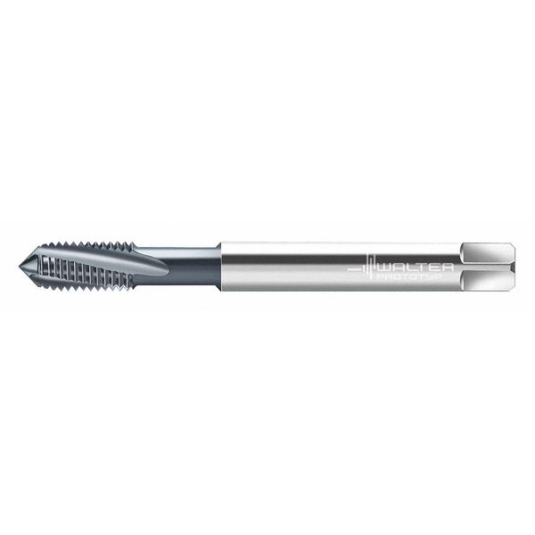 Spiral Flute Tap, M2.5-0.45, Plug, Metric Coarse, 3 Flutes, TiCN