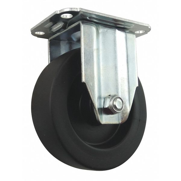 Plate Caster, Rigid, 198 lb., Light-Duty