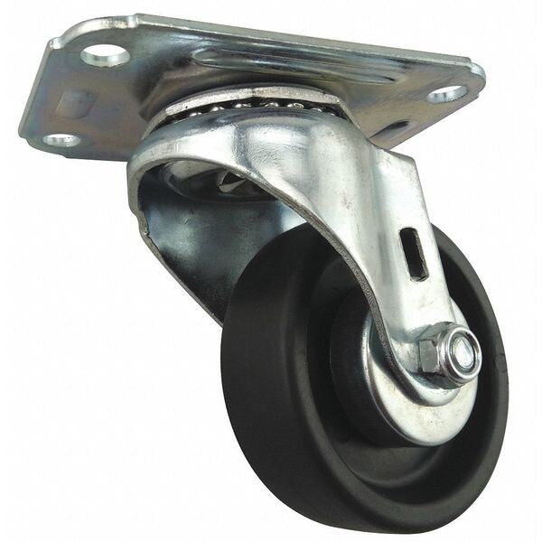 Plate Caster, Swivel, 125 lb., Light-Duty