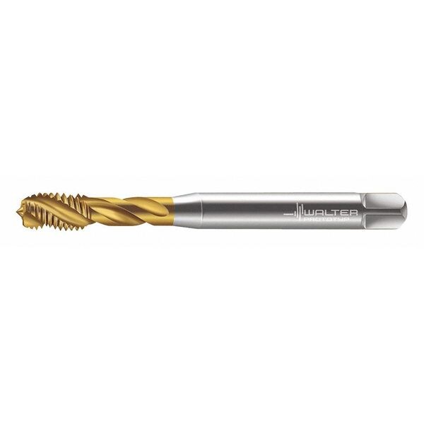 Spiral Flute Tap, M8-1.25, Plug, Metric Coarse, 3 Flutes, TiN