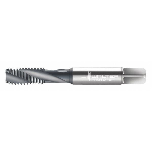 Spiral Flute Tap, #8-32, Plug, UNC, 3 Flutes, TiCN