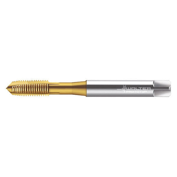 Spiral Point Tap, #6-32, Taper, UNC, 3 Flutes, TiN