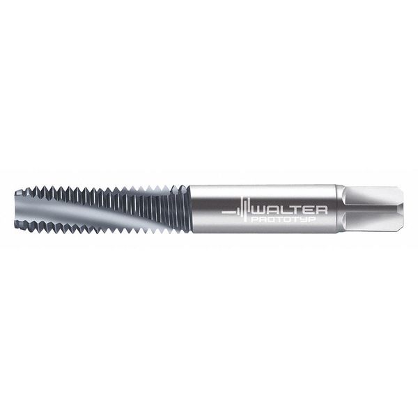 Spiral Flute Tap, #8-32, Plug, UNC, 3 Flutes, TiCN