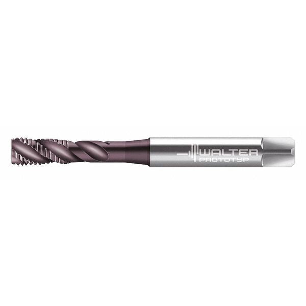 Spiral Flute Tap, M8-1.25, Modified Bottoming, 4 Flutes, Metric Coarse