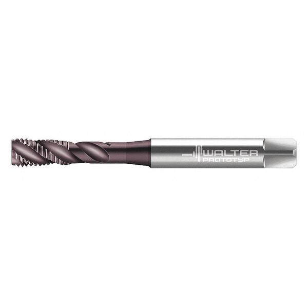 Spiral Flute Tap, M8-1.25, Modified Bottoming, 4 Flutes, Metric Coarse