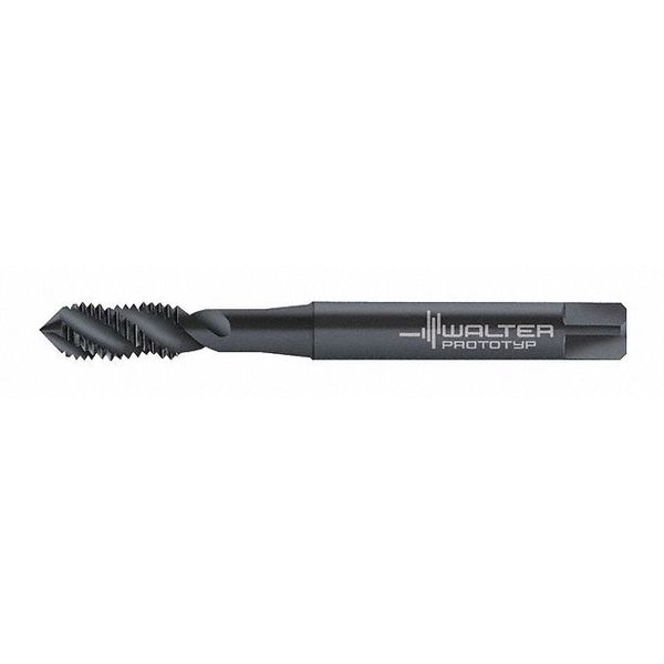 Spiral Flute Tap, #4-40, Plug, UNC, 3 Flutes, Steam Oxide