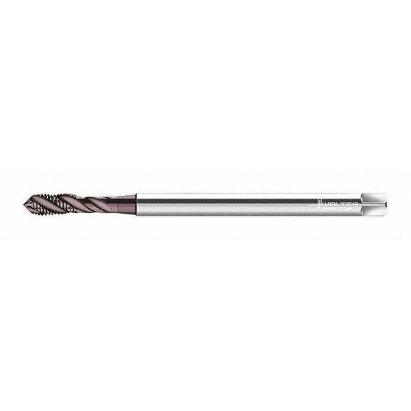 Spiral Flute Tap, M8-1.25, Plug, Metric Coarse, 3 Flutes, Uncoated