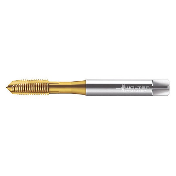Spiral Point Tap, M8-1.25, Taper, Metric Coarse, 3 Flutes, TiN