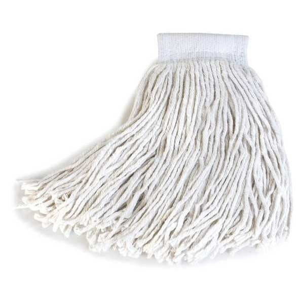 Large Mop Head, Quick Change Connection, Cut-End, White, Cotton, PK12