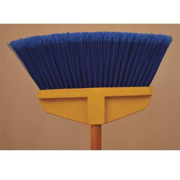 Blue flagged upright broom, poly block, smooth semi-smooth