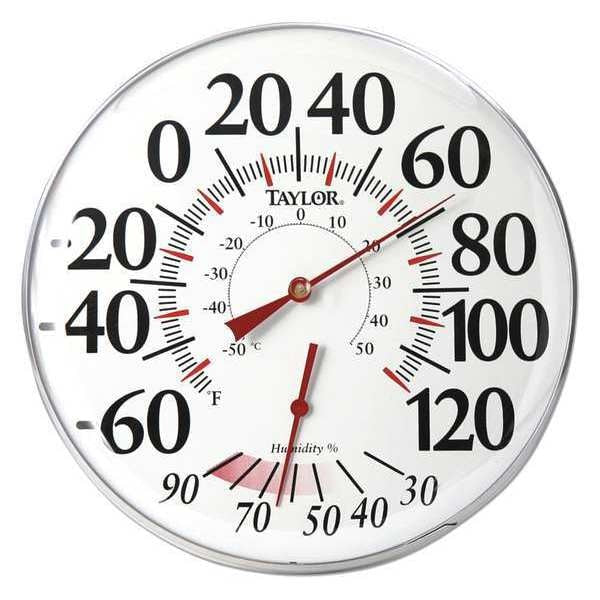 Dial Thermometer with Humidity, 12 in.