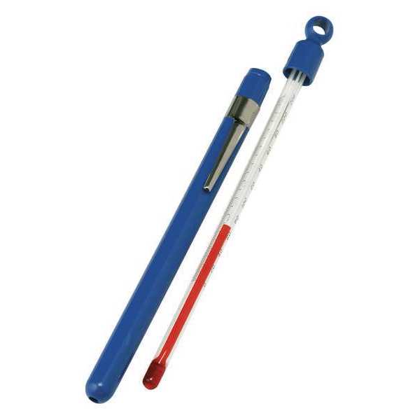 Analog Pocket Liquid In Plastic Thermometer, -50 Degrees to 120 Degrees F
