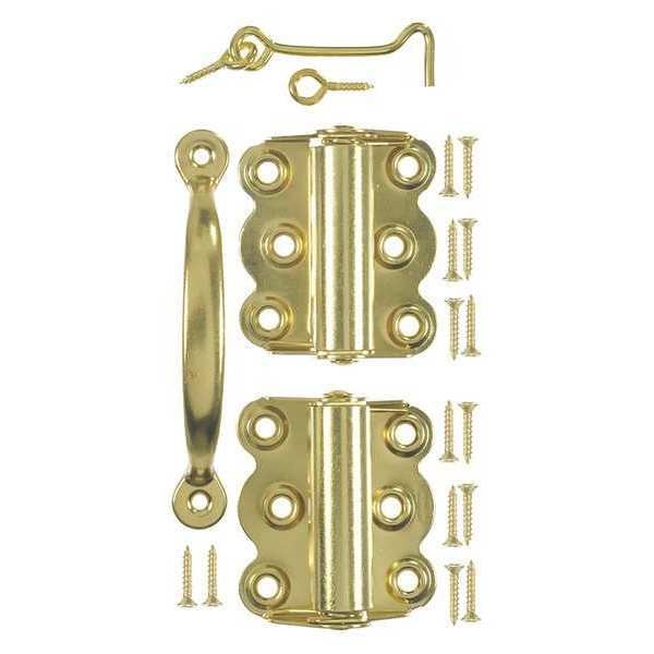 Screen Door Set, Brass Plate