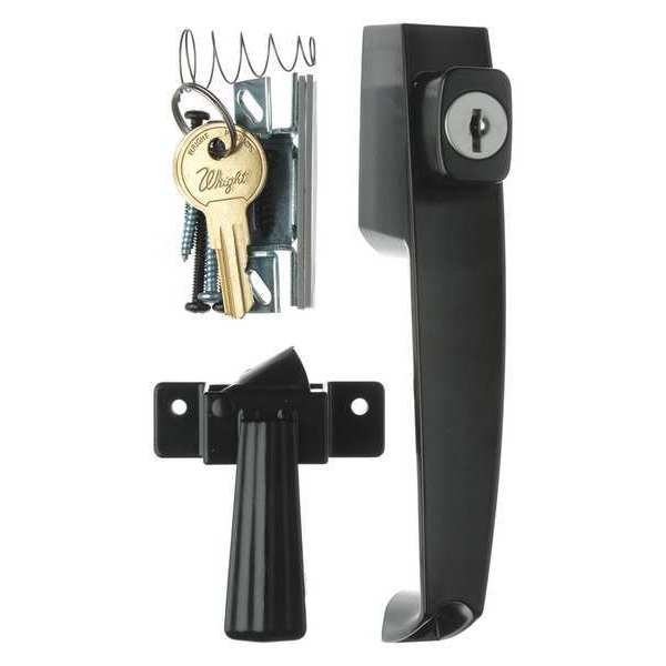 Keyed Push Button Latch, Black