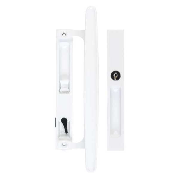 Keyed Flush Mount with Handle, White