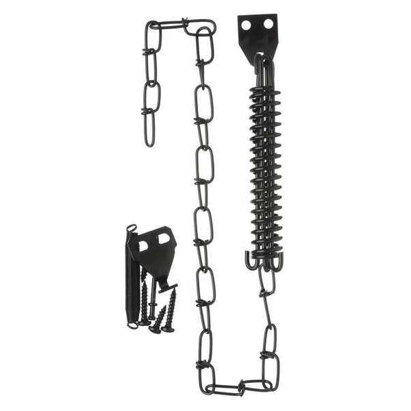 Spring and Chain Door Retainer, Black