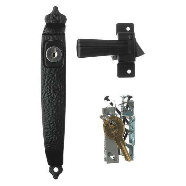 Colonial Keyed Push Button, Black
