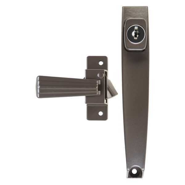 Keyed Push Button Latch, Florida Brown