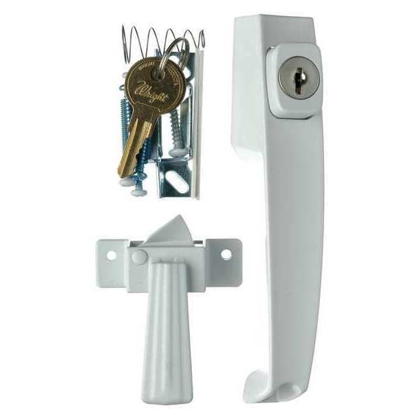 Keyed Push Button Latch, White
