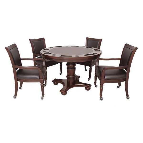 Poker Game Table Set, Walnut, 2-In-1