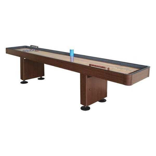 Challenger 12-Ft Shuffleboard Table w/ Storage-Walnut Finish