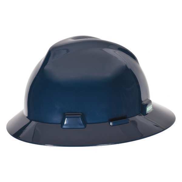 Full Brim Hard Hat, Type 1, Class E, Ratchet (4-Point), Dark Blue