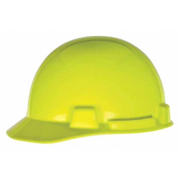 Front Brim Hard Hat, Type 1, Class E, Ratchet (6-Point), Hi-Vis Yellow/Green