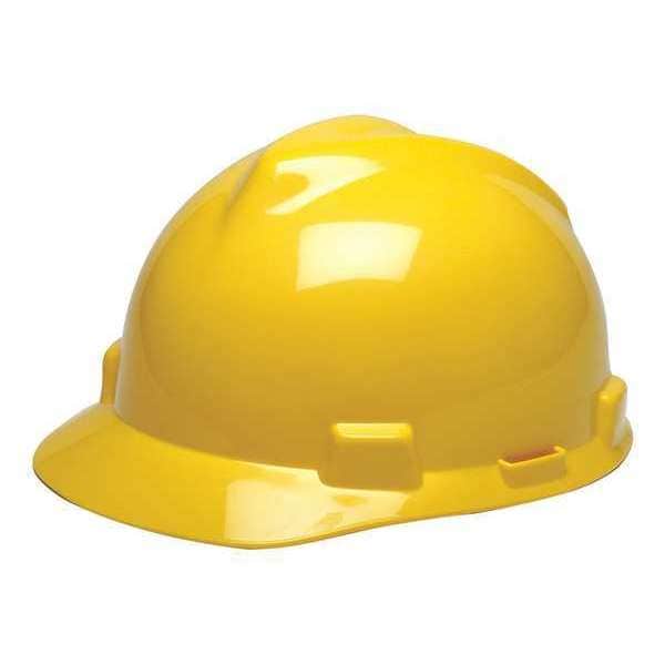 Front Brim Hard Hat, Ratchet (4-Point), Yellow