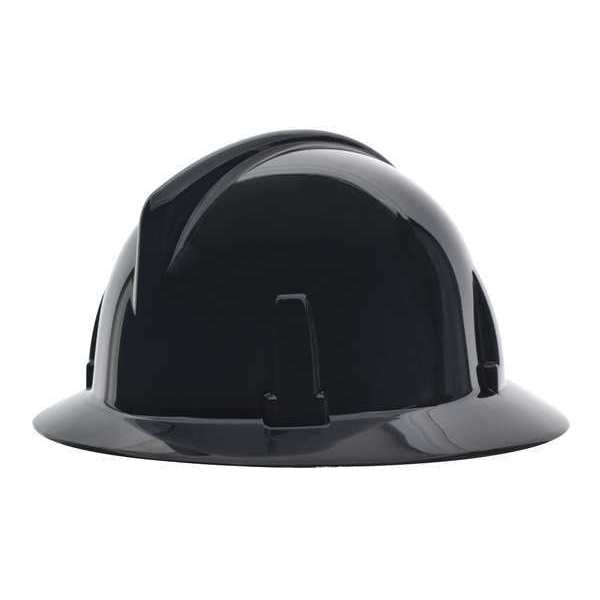 Full Brim Hard Hat, Type 1, Class E, Ratchet (4-Point), Black