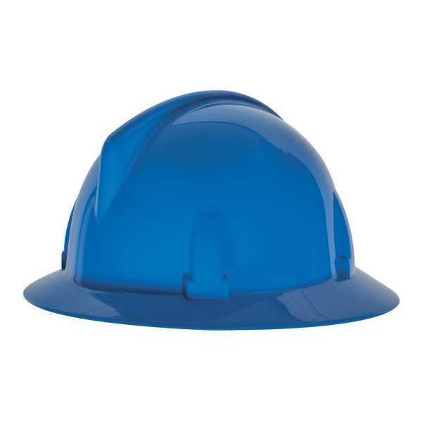 Full Brim Hard Hat, Type 1, Class E, Ratchet (4-Point), Blue