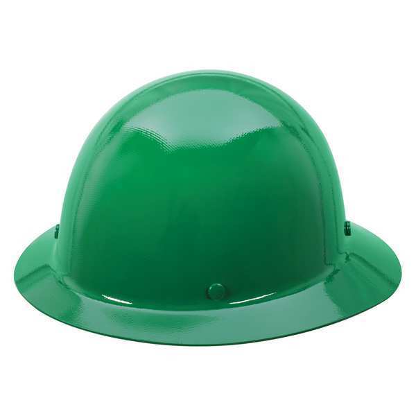 Full Brim Hard Hat, Ratchet (4-Point), Green
