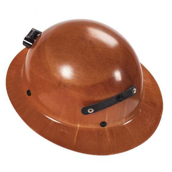 Full Brim Hard Hat, Ratchet (4-Point), Brown