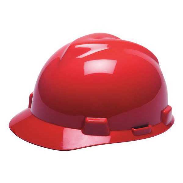 Front Brim Hard Hat, Ratchet (4-Point), Red