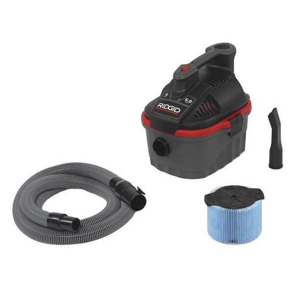 Portable Wet/Dry Vacuum, 4 gal., 1-7/8