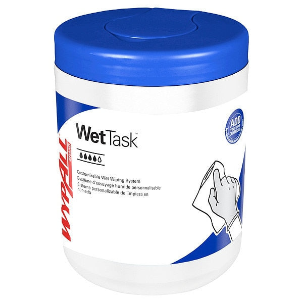 WetTask Wet Wiping System with Canister, 12 Rolls/Case, 55 Sheets/Roll, 660 Sheets/Case