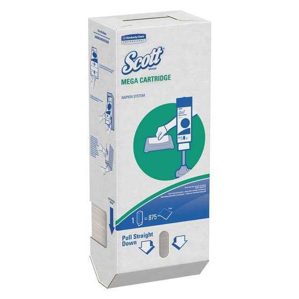 Mega Cartridge Napkins, PK875, 1 White