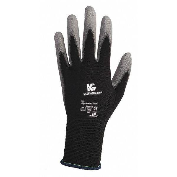 Polyurethane Coated Gloves, Palm Coverage, Gray, S, PR