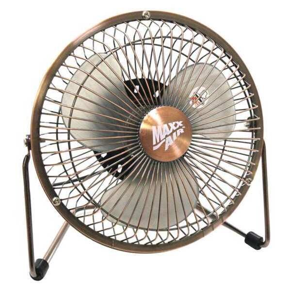 Desk Fan, Table Fan, Portable Fan, USB Fan, 1 Speeds, Copper, Desk Fan, AC Adapter