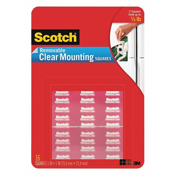 Removable Clear Mounting Squares, PK35