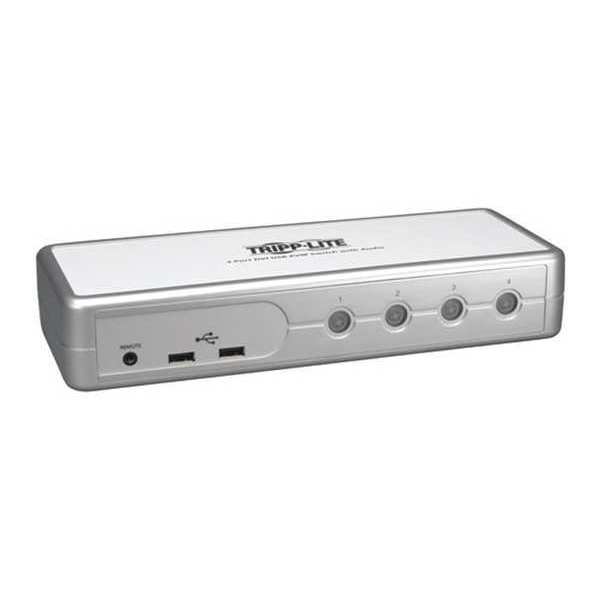 KVM, 4-Port, DVI, Audio, Cables, USB
