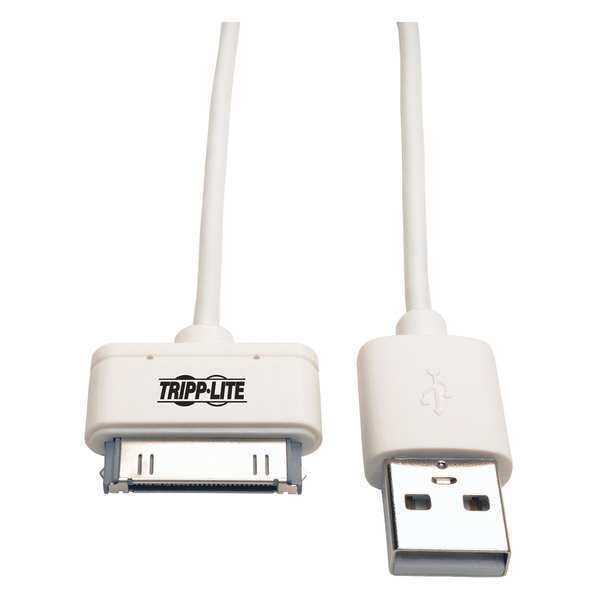 Charge Cable, Apple 30-Pin Dock, White, 3ft