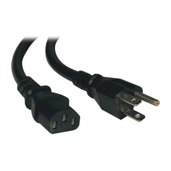 Power Cord, 5-15P to C13, 10A, 18AWG, 1ft