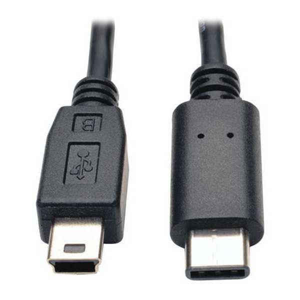 USB 2.0 Cable, Hi-Speed, Mini B-C, M/M, 6ft