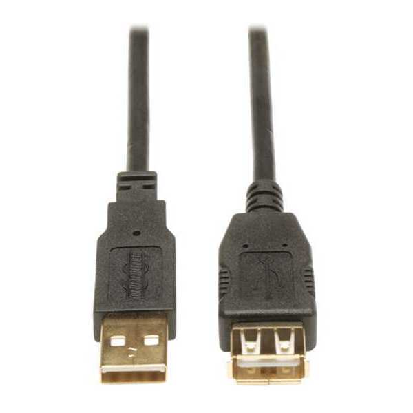USB 2.0 Cable, Hi-Speed, M/F, 3ft