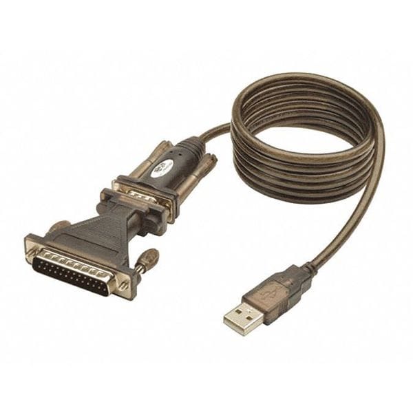 USB Cable, Serial Adapter, DB25, M/M, 5ft
