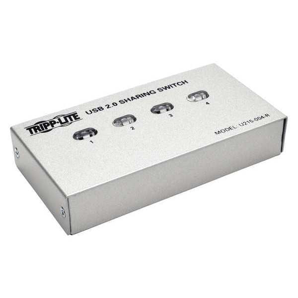 USB Switch, Printer/Peripheral, 4-Port, 2.0