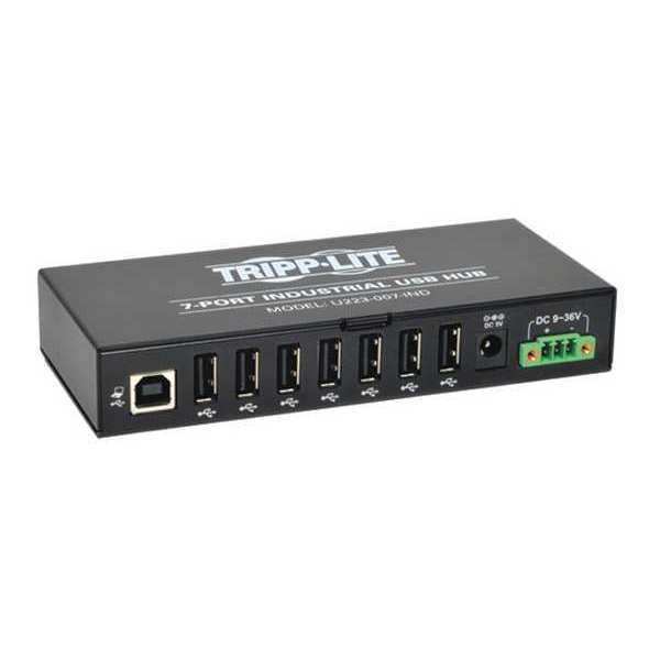 USB 2.0 Hub, Hi-Speed, 7-Port, Rugged, Mount