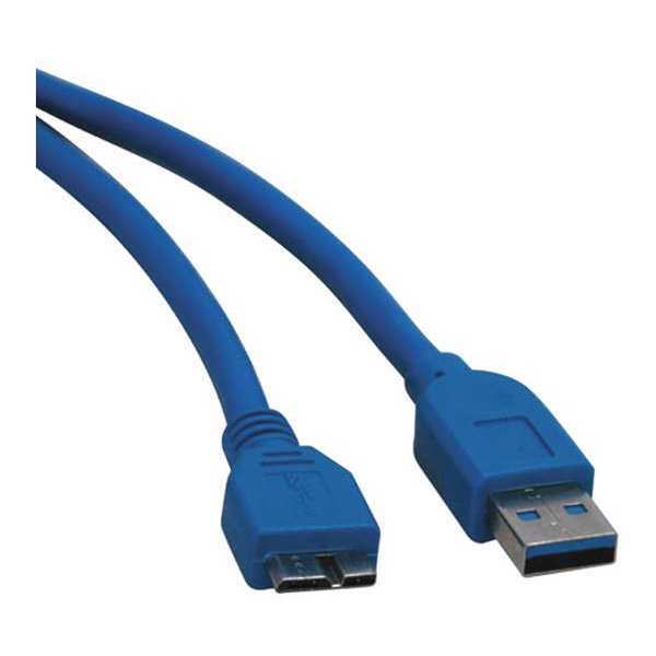 USB 3.0 Cable, SuperSpeed, A, Micro-B, 10ft