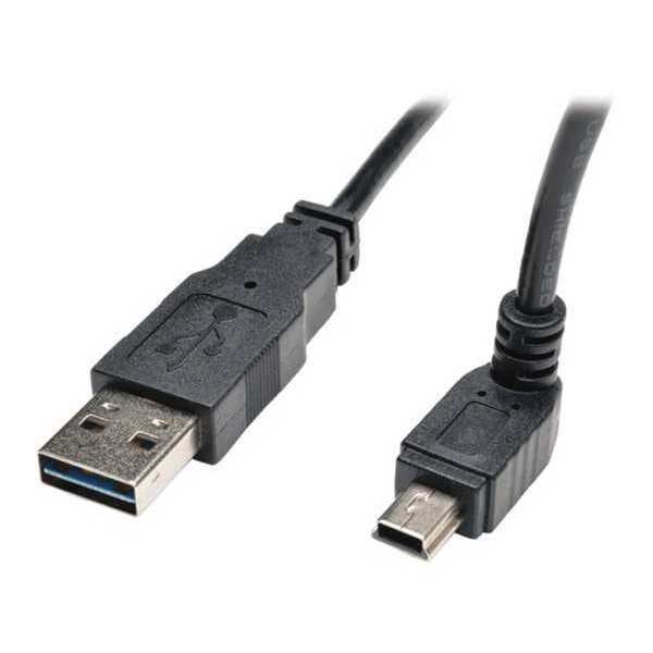 USB Reversible 2.0 Cable, Up A, Mini B, 6ft